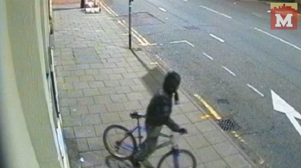 Robber rides away